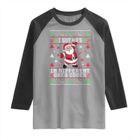Funny Santa Ugly Christmas Raglan Shirt I Got Hos in Different Area Codes - Wonder Print Shop
