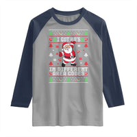 Funny Santa Ugly Christmas Raglan Shirt I Got Hos in Different Area Codes - Wonder Print Shop