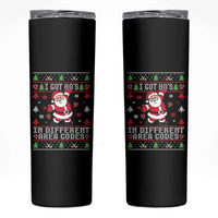 Funny Santa Ugly Christmas Skinny Tumbler I Got Hos in Different Area Codes - Wonder Print Shop