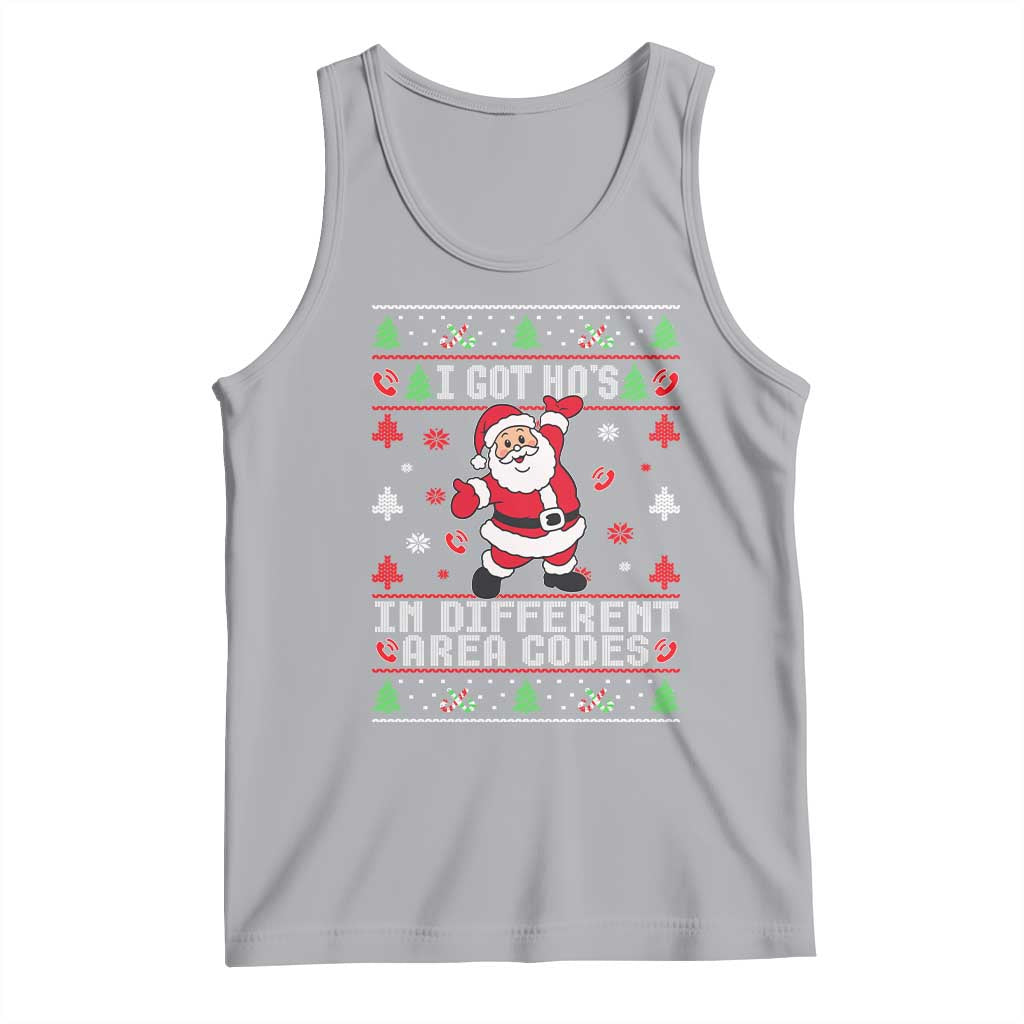Funny Santa Ugly Christmas Tank Top I Got Hos in Different Area Codes - Wonder Print Shop