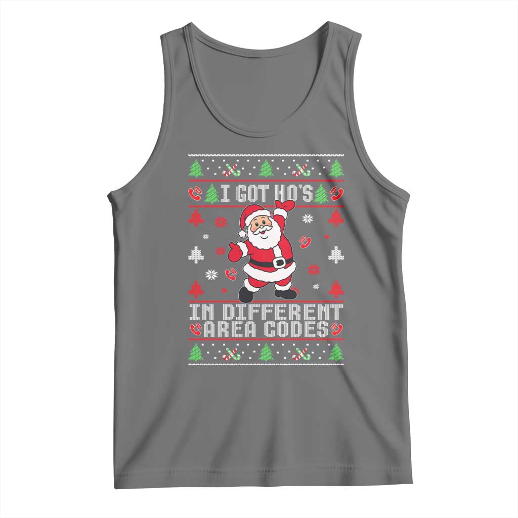 Funny Santa Ugly Christmas Tank Top I Got Hos in Different Area Codes - Wonder Print Shop