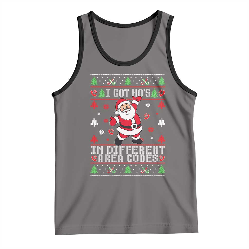Funny Santa Ugly Christmas Tank Top I Got Hos in Different Area Codes - Wonder Print Shop