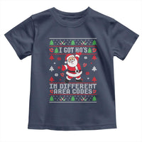 Funny Santa Ugly Christmas Toddler T Shirt I Got Hos in Different Area Codes - Wonder Print Shop