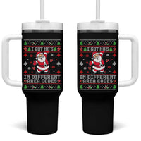 Funny Santa Ugly Christmas Tumbler With Handle I Got Hos in Different Area Codes - Wonder Print Shop