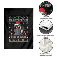 Funny Raccoon Ugly Christmas Garden Flag I'm Just Here for The Snacks Cute Trash Panda - Wonder Print Shop