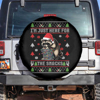 Funny Raccoon Ugly Christmas Spare Tire Cover I'm Just Here for The Snacks Cute Trash Panda - Wonder Print Shop