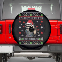 Funny Raccoon Ugly Christmas Spare Tire Cover I'm Just Here for The Snacks Cute Trash Panda - Wonder Print Shop