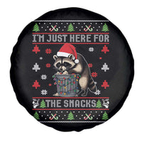 Funny Raccoon Ugly Christmas Spare Tire Cover I'm Just Here for The Snacks Cute Trash Panda - Wonder Print Shop
