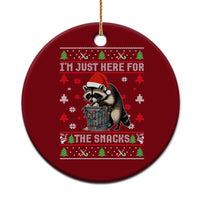 Funny Raccoon Ugly Christmas Ceramic Ornament I'm Just Here for The Snacks Cute Trash Panda - Wonder Print Shop