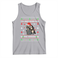 Funny Raccoon Ugly Christmas Tank Top I'm Just Here for The Snacks Cute Trash Panda - Wonder Print Shop
