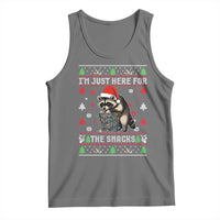 Funny Raccoon Ugly Christmas Tank Top I'm Just Here for The Snacks Cute Trash Panda - Wonder Print Shop