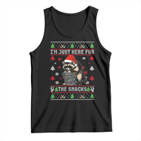 Funny Raccoon Ugly Christmas Tank Top I'm Just Here for The Snacks Cute Trash Panda - Wonder Print Shop
