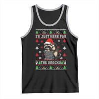 Funny Raccoon Ugly Christmas Tank Top I'm Just Here for The Snacks Cute Trash Panda - Wonder Print Shop