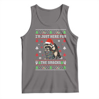 Funny Raccoon Ugly Christmas Tank Top I'm Just Here for The Snacks Cute Trash Panda - Wonder Print Shop