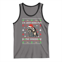 Funny Raccoon Ugly Christmas Tank Top I'm Just Here for The Snacks Cute Trash Panda - Wonder Print Shop