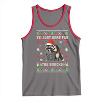 Funny Raccoon Ugly Christmas Tank Top I'm Just Here for The Snacks Cute Trash Panda - Wonder Print Shop