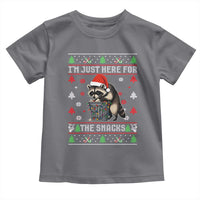 Funny Raccoon Ugly Christmas Toddler T Shirt I'm Just Here for The Snacks Cute Trash Panda - Wonder Print Shop