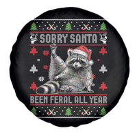 Funny Raccoon Ugly Christmas Spare Tire Cover Cute Trash Panda Sorry Santa Been Feral All Year - Wonder Print Shop
