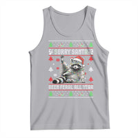 Funny Raccoon Ugly Christmas Tank Top Cute Trash Panda Sorry Santa Been Feral All Year - Wonder Print Shop