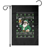 Funny Santa Ugly Christmas Garden Flag Drinking Beer Splitting G Inappropriate Adult Humor - Wonder Print Shop