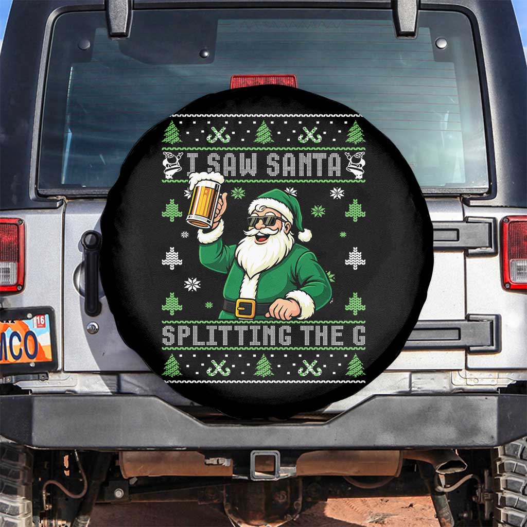 Funny Santa Ugly Christmas Spare Tire Cover Drinking Beer Splitting G Inappropriate Adult Humor - Wonder Print Shop