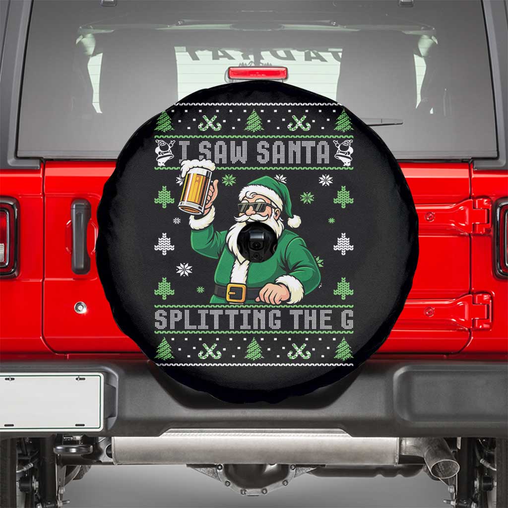 Funny Santa Ugly Christmas Spare Tire Cover Drinking Beer Splitting G Inappropriate Adult Humor - Wonder Print Shop