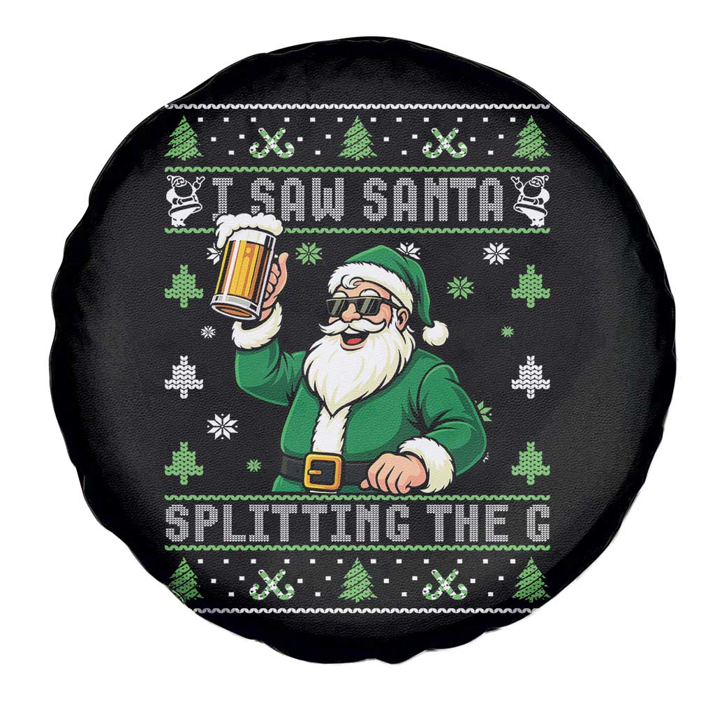 Funny Santa Ugly Christmas Spare Tire Cover Drinking Beer Splitting G Inappropriate Adult Humor - Wonder Print Shop