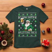 Funny Santa Ugly Christmas T Shirt Drinking Beer Splitting G Inappropriate Adult Humor - Wonder Print Shop