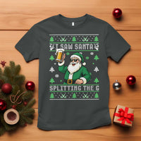 Funny Santa Ugly Christmas T Shirt Drinking Beer Splitting G Inappropriate Adult Humor - Wonder Print Shop