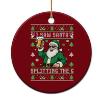 Funny Santa Ugly Christmas Ceramic Ornament Drinking Beer Splitting G Inappropriate Adult Humor - Wonder Print Shop