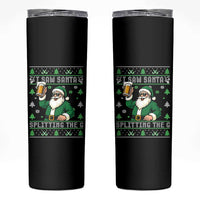 Funny Santa Ugly Christmas Skinny Tumbler Drinking Beer Splitting G Inappropriate Adult Humor - Wonder Print Shop