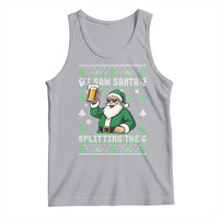 Funny Santa Ugly Christmas Tank Top Drinking Beer Splitting G Inappropriate Adult Humor - Wonder Print Shop