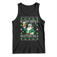 Funny Santa Ugly Christmas Tank Top Drinking Beer Splitting G Inappropriate Adult Humor - Wonder Print Shop
