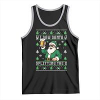 Funny Santa Ugly Christmas Tank Top Drinking Beer Splitting G Inappropriate Adult Humor - Wonder Print Shop