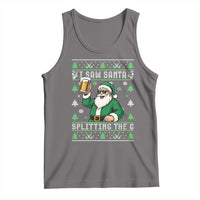 Funny Santa Ugly Christmas Tank Top Drinking Beer Splitting G Inappropriate Adult Humor - Wonder Print Shop