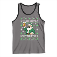 Funny Santa Ugly Christmas Tank Top Drinking Beer Splitting G Inappropriate Adult Humor - Wonder Print Shop