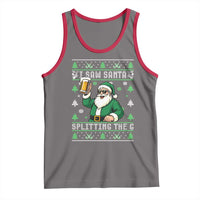 Funny Santa Ugly Christmas Tank Top Drinking Beer Splitting G Inappropriate Adult Humor - Wonder Print Shop
