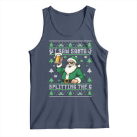 Funny Santa Ugly Christmas Tank Top Drinking Beer Splitting G Inappropriate Adult Humor - Wonder Print Shop