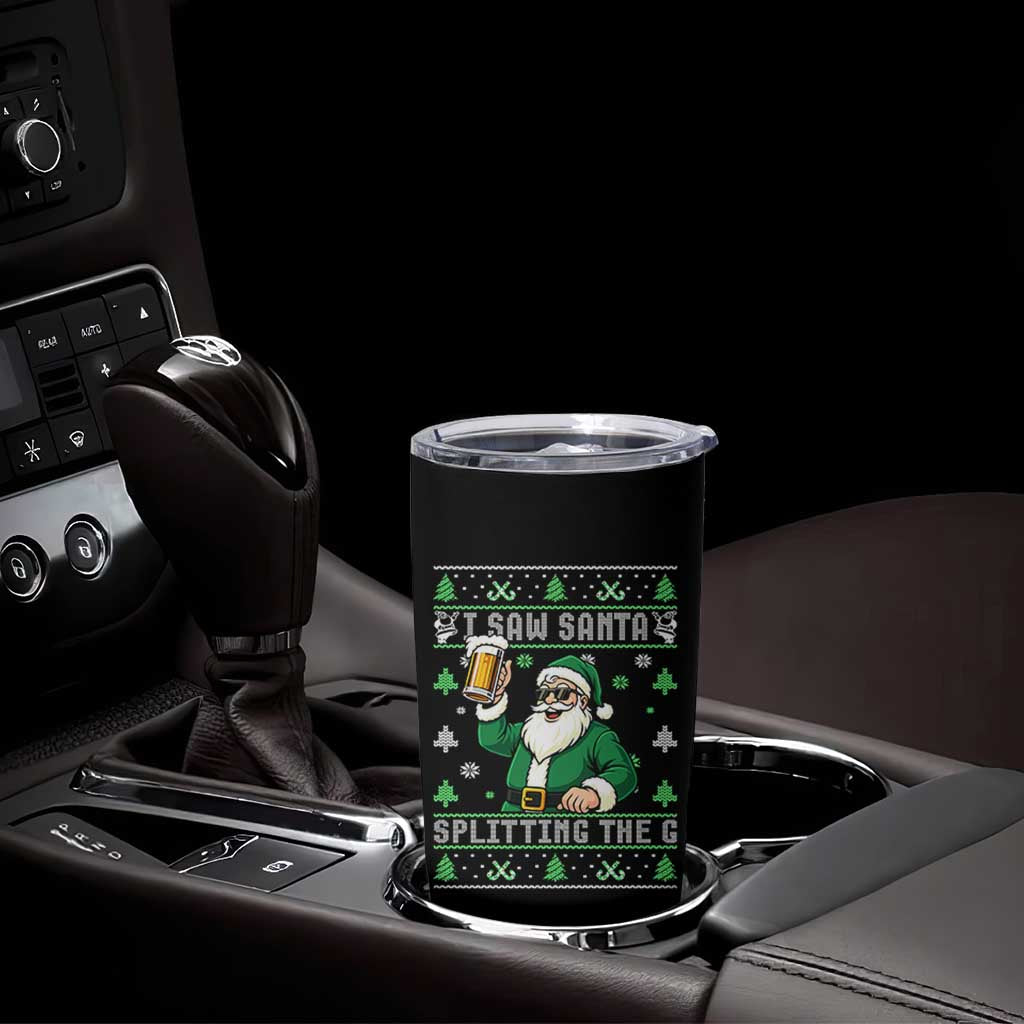 Funny Santa Ugly Christmas Tumbler Cup Drinking Beer Splitting G Inappropriate Adult Humor - Wonder Print Shop