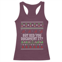 But Did You Document It Ugly Christmas Racerback Tank Top Funny Office Party Sarcastic Winter HR - Wonder Print Shop
