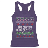 But Did You Document It Ugly Christmas Racerback Tank Top Funny Office Party Sarcastic Winter HR - Wonder Print Shop