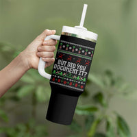 But Did You Document It Ugly Christmas Tumbler With Handle Funny Office Party Sarcastic Winter HR - Wonder Print Shop