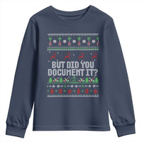 But Did You Document It Ugly Christmas Youth Sweatshirt Funny Office Party Sarcastic Winter HR - Wonder Print Shop