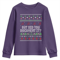 But Did You Document It Ugly Christmas Youth Sweatshirt Funny Office Party Sarcastic Winter HR - Wonder Print Shop