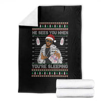 Funny Christmas Diddy Throw Blanket Diddy Sees You When Youre Sleeping Ugly Xmas - Wonder Print Shop