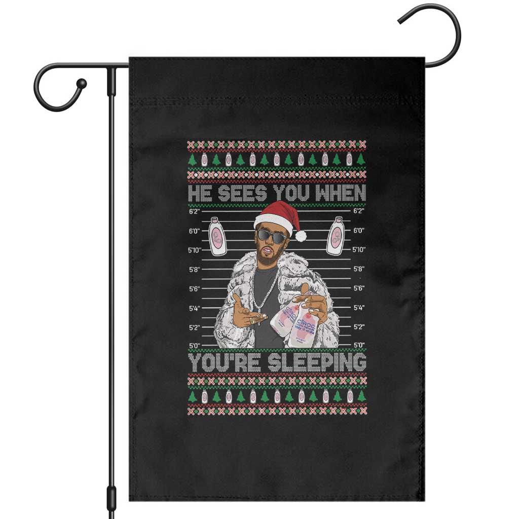 Funny Christmas Diddy Garden Flag Diddy Sees You When Youre Sleeping Ugly Xmas - Wonder Print Shop