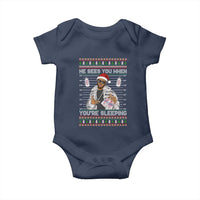 Funny Christmas Diddy Baby Onesie Diddy Sees You When Youre Sleeping Ugly Xmas - Wonder Print Shop