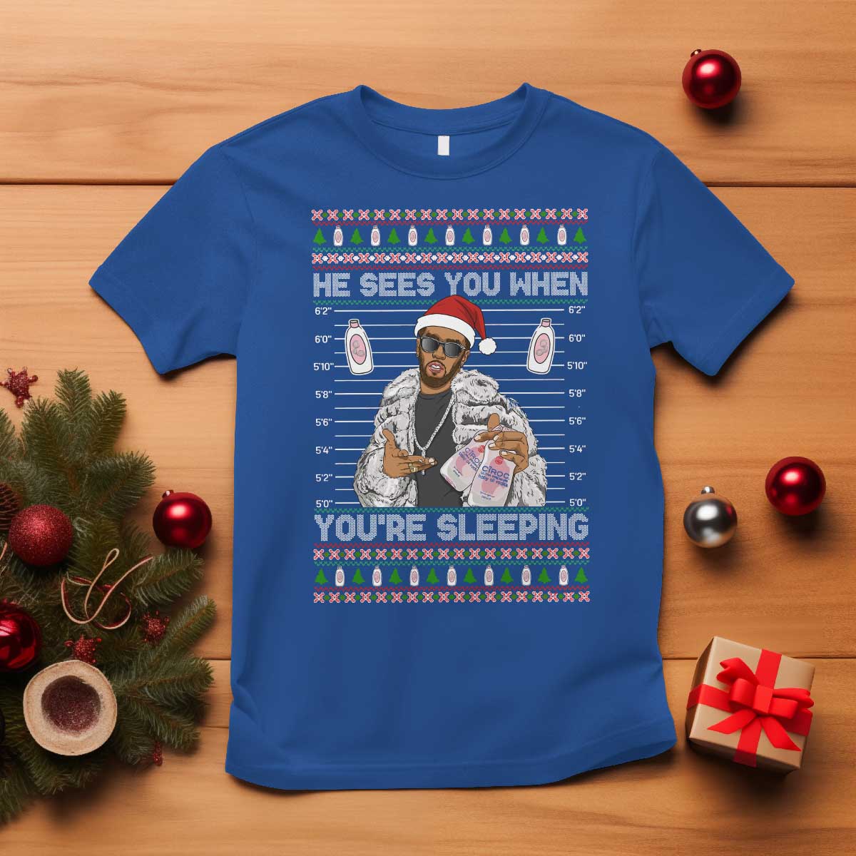 Funny Christmas Diddy T Shirt Diddy Sees You When Youre Sleeping Ugly Xmas - Wonder Print Shop