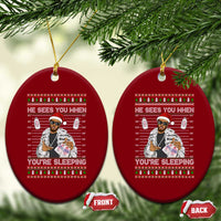 Funny Christmas Diddy Ceramic Ornament Diddy Sees You When Youre Sleeping Ugly Xmas - Wonder Print Shop
