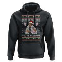 Funny Christmas Diddy Hoodie Diddy Sees You When Youre Sleeping Ugly Xmas - Wonder Print Shop